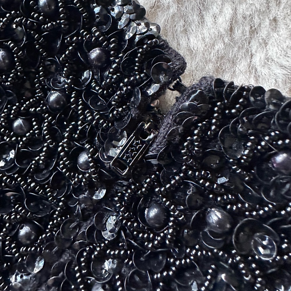 Vintage 1980s Yves Saint Laurent Beaded and Sequin Embellished Top 44 FR 12 US M - Picture 9 of 15